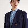 Logo-Embroidered Leather-Trimmed Cotton-Twill Baseball Cap - OU