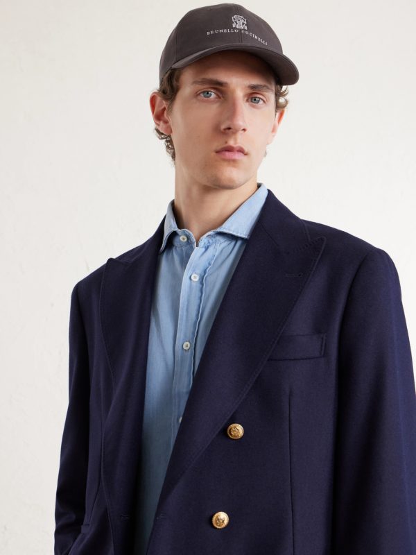 Logo-Embroidered Leather-Trimmed Cotton-Twill Baseball Cap - OU