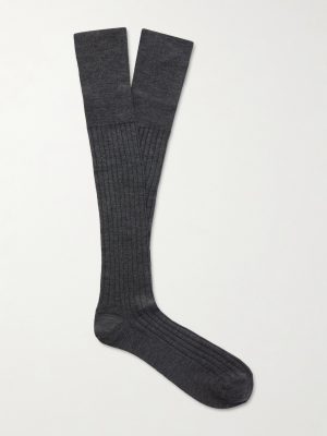 Ribbed Wool and Cashmere-Blend Socks
