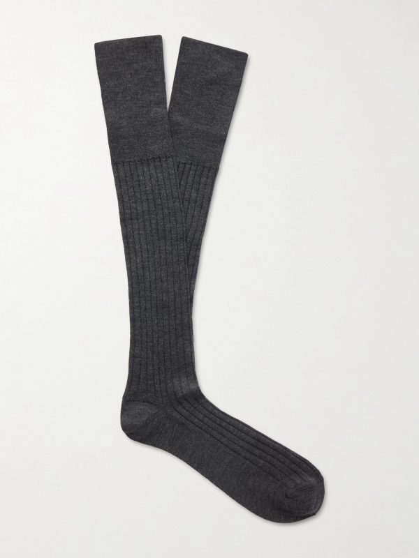 Ribbed Wool and Cashmere-Blend Socks