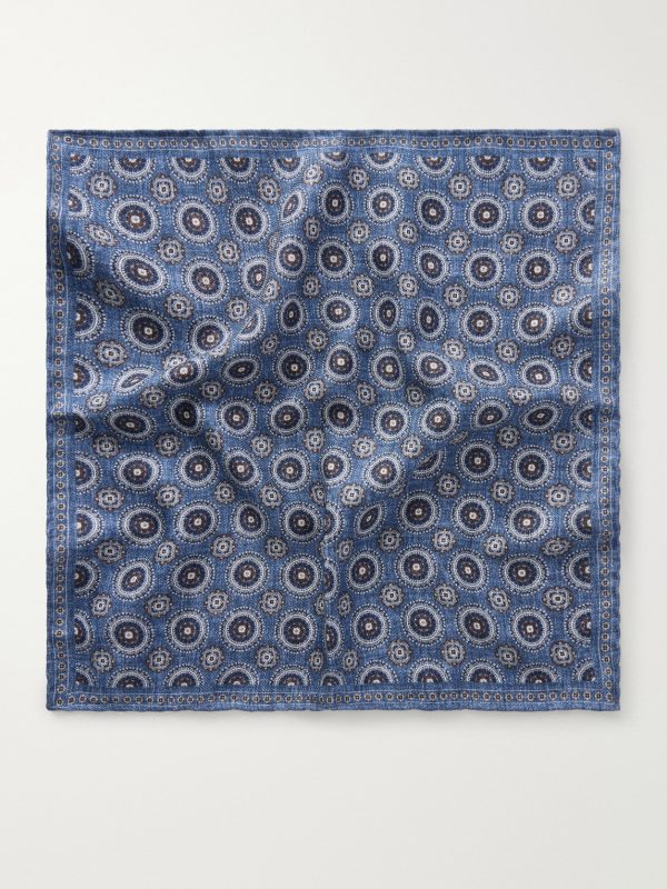 Printed Silk Pocket Square - FR Printed Silk Pocket Square - FR