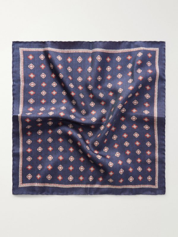 Printed Silk Pocket Square - FR Printed Silk Pocket Square - FR