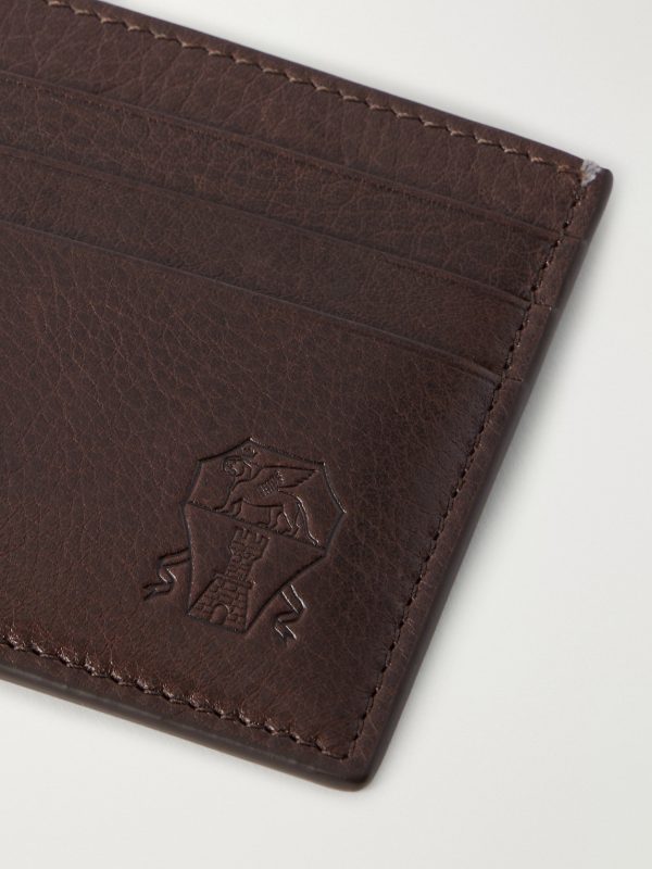 Logo-Debossed Full-Grain Leather Cardholder - CU Logo-Debossed Full-Grain Leather Cardholder - CU