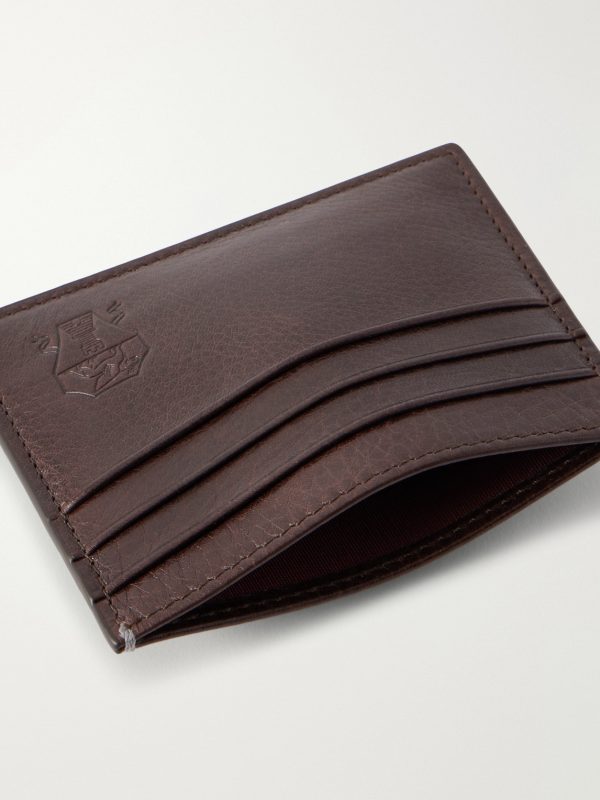 Logo-Debossed Full-Grain Leather Cardholder - E1 Logo-Debossed Full-Grain Leather Cardholder - E1