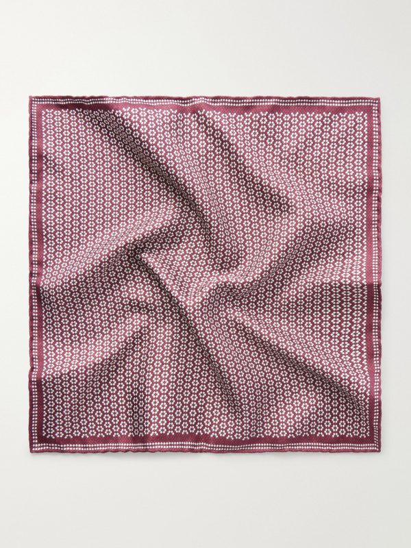 Printed Silk Pocket Square - FR Printed Silk Pocket Square - FR