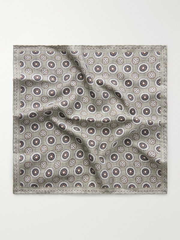 Printed Silk Pocket Square - FR Printed Silk Pocket Square - FR