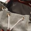 Leather-Trimmed Flannel Backpack - E1