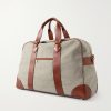Leather-Trimmed Flannel Weekend Bag - BK Leather-Trimmed Flannel Weekend Bag - BK