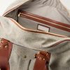 Leather-Trimmed Flannel Weekend Bag - E1 Leather-Trimmed Flannel Weekend Bag - E1
