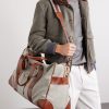 Leather-Trimmed Flannel Weekend Bag - OU2 Leather-Trimmed Flannel Weekend Bag - OU2