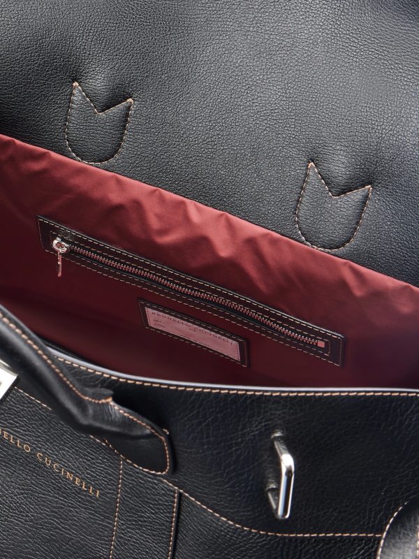 Panelled Full-Grain Leather Weekend Bag - E1 Panelled Full-Grain Leather Weekend Bag - E1