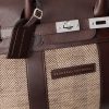 Herringbone Canvas and Leather Weekend Bag - CU Herringbone Canvas and Leather Weekend Bag - CU