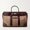 Herringbone Canvas and Leather Weekend Bag Herringbone Canvas and Leather Weekend Bag