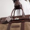 Herringbone Canvas and Leather Weekend Bag - OU2 Herringbone Canvas and Leather Weekend Bag - OU2