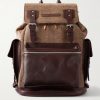 Leather-Trimmed Herringbone Canvas Backpack Leather-Trimmed Herringbone Canvas Backpack