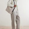 Leather-Trimmed Canvas Tote Bag - OU Leather-Trimmed Canvas Tote Bag - OU