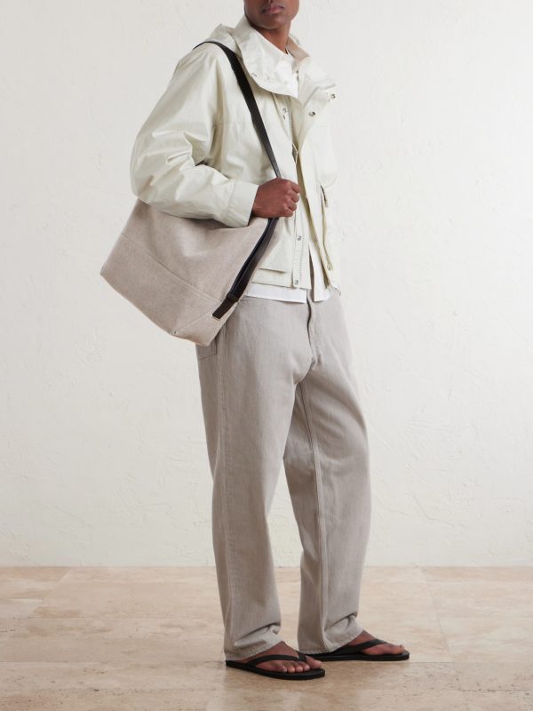 Leather-Trimmed Canvas Tote Bag - OU Leather-Trimmed Canvas Tote Bag - OU