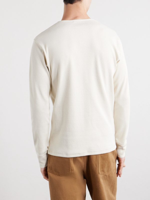 Henley Ribbed Cotton T-shirt - BK Henley Ribbed Cotton T-shirt - BK