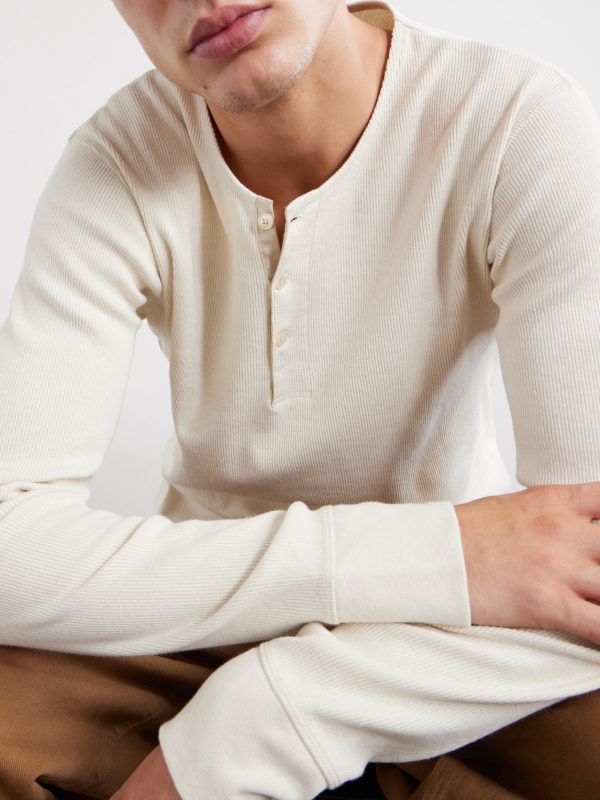 Henley Ribbed Cotton T-shirt - CU Henley Ribbed Cotton T-shirt - CU