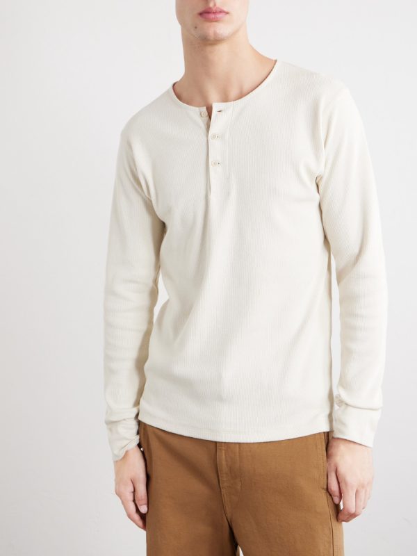 Henley Ribbed Cotton T-shirt - FR Henley Ribbed Cotton T-shirt - FR