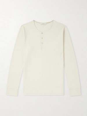 Henley Ribbed Cotton T-shirt