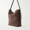 Leather-Trimmed Canvas Tote Bag - BK Leather-Trimmed Canvas Tote Bag - BK