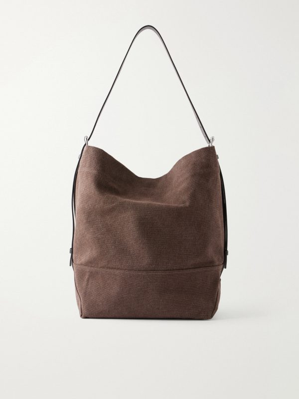 Leather-Trimmed Canvas Tote Bag Leather-Trimmed Canvas Tote Bag