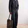 Leather-Trimmed Canvas Tote Bag - OU Leather-Trimmed Canvas Tote Bag - OU