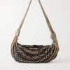 + Filt Croissant Leather-Trimmed Fishnet Messenger Bag + Filt Croissant Leather-Trimmed Fishnet Messenger Bag
