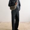 + Filt Croissant Leather-Trimmed Fishnet Messenger Bag - OU + Filt Croissant Leather-Trimmed Fishnet Messenger Bag - OU