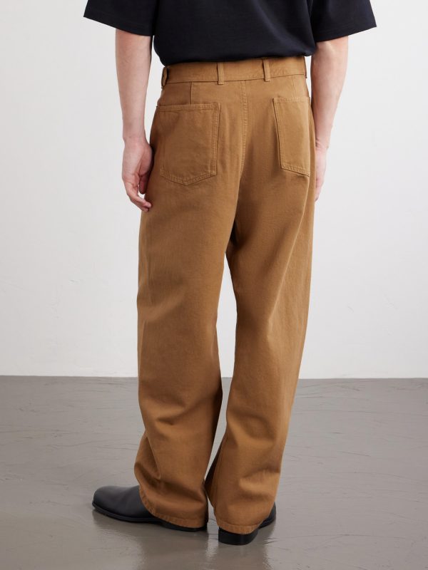 Straight-Leg Cotton-Twill Trousers - BK