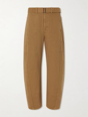 Straight-Leg Cotton-Twill Trousers