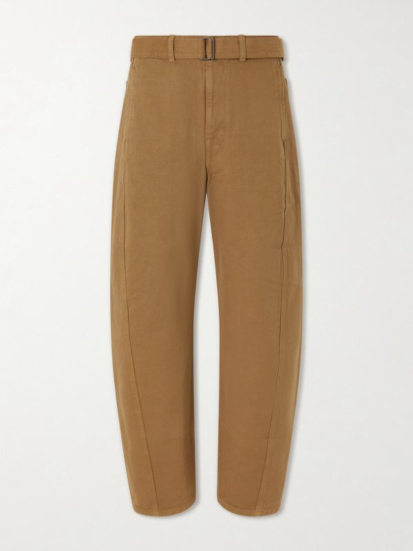 Straight-Leg Cotton-Twill Trousers