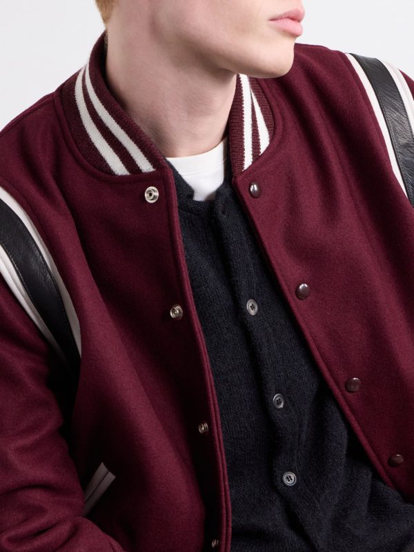 The Hayes Leather Trimmed Wool-Blend Jacket - CU The Hayes Leather Trimmed Wool-Blend Jacket - CU