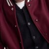 The Hayes Leather Trimmed Wool-Blend Jacket - E2 The Hayes Leather Trimmed Wool-Blend Jacket - E2