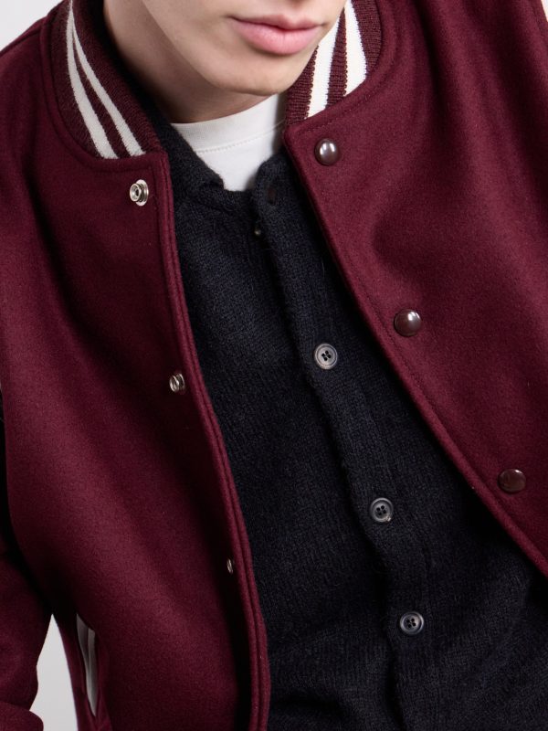 The Hayes Leather Trimmed Wool-Blend Jacket - E2 The Hayes Leather Trimmed Wool-Blend Jacket - E2
