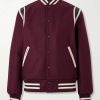 The Hayes Leather Trimmed Wool-Blend Jacket The Hayes Leather Trimmed Wool-Blend Jacket