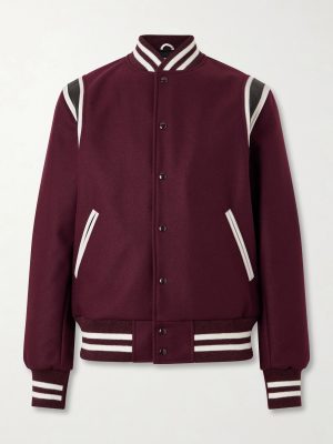 The Hayes Leather Trimmed Wool-Blend Jacket