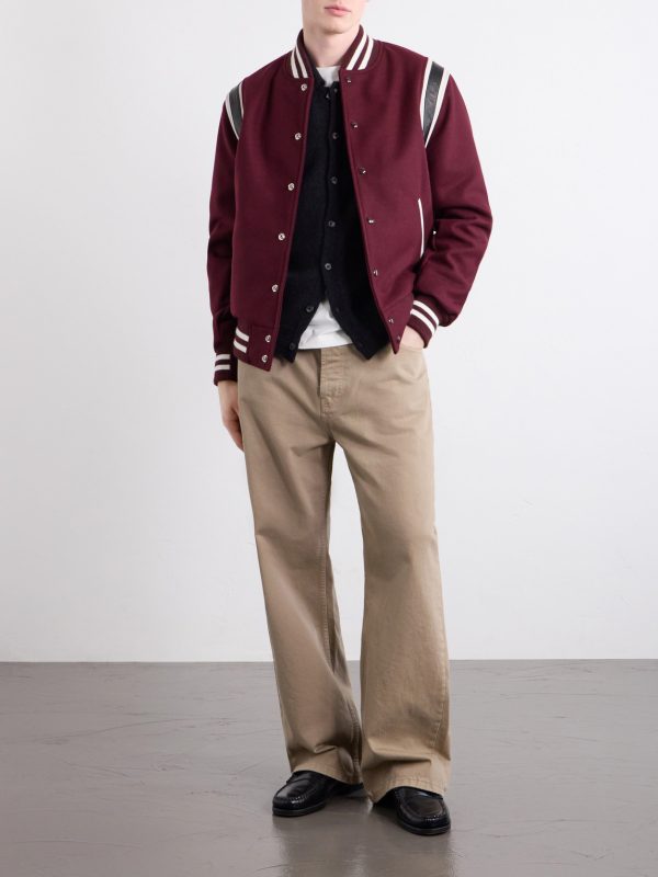The Hayes Leather Trimmed Wool-Blend Jacket - OU The Hayes Leather Trimmed Wool-Blend Jacket - OU