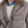 Sherling Trim Wool Bomber Jacket - CU Sherling Trim Wool Bomber Jacket - CU