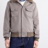 Sherling Trim Wool Bomber Jacket - FR Sherling Trim Wool Bomber Jacket - FR