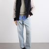 Collared Raglan Leather Trimmed Wool-Blend Bomber Jacket - OU Collared Raglan Leather Trimmed Wool-Blend Bomber Jacket - OU