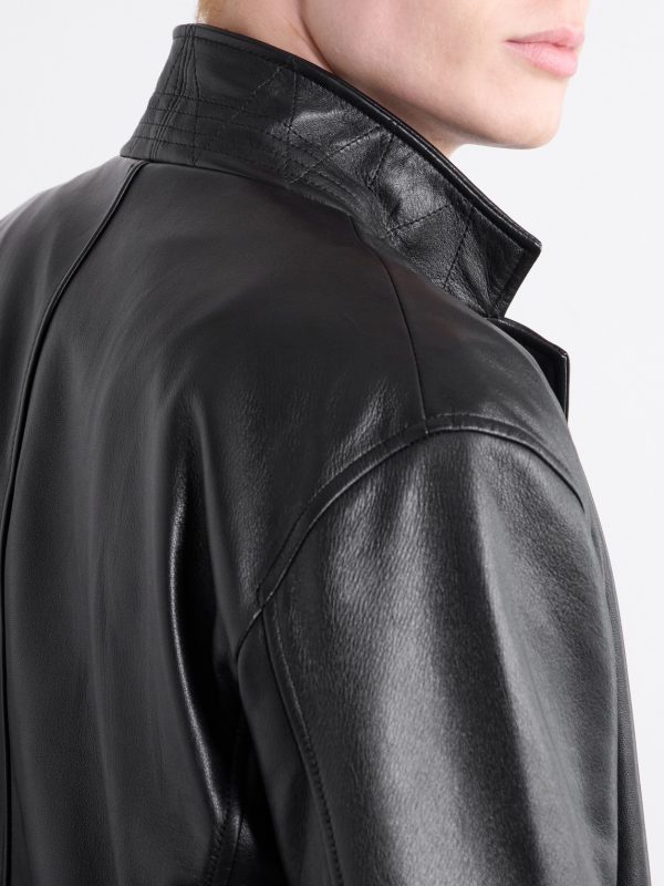 Notched Lapel Leather Blazer - CU Notched Lapel Leather Blazer - CU