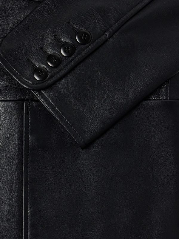 Notched Lapel Leather Blazer - E1 Notched Lapel Leather Blazer - E1