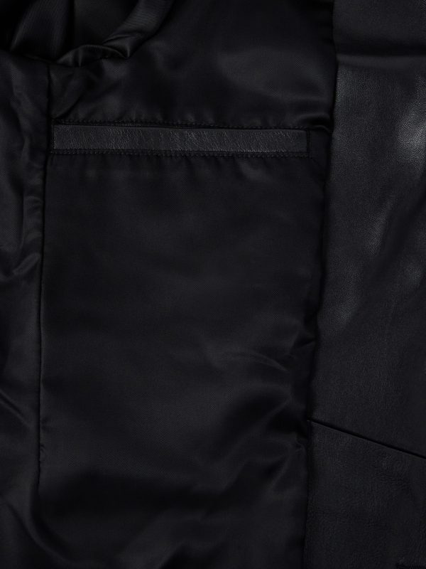 Notched Lapel Leather Blazer - E2 Notched Lapel Leather Blazer - E2