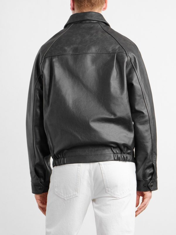 The Dunbear Leather Bomber Jacket - BK The Dunbear Leather Bomber Jacket - BK