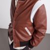 Perforated Fabric Trimmed Leather Jacket - CU Perforated Fabric Trimmed Leather Jacket - CU