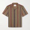 Ronen Camp-Collar Striped Jacquard-Knit Cotton Shirt Ronen Camp-Collar Striped Jacquard-Knit Cotton Shirt