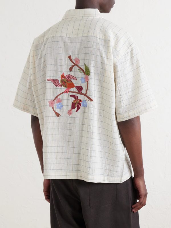 Rohit Embroidered Checked Cotton Shirt - BK Rohit Embroidered Checked Cotton Shirt - BK