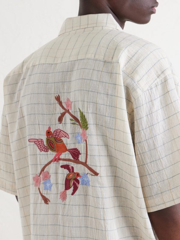 Rohit Embroidered Checked Cotton Shirt - CU Rohit Embroidered Checked Cotton Shirt - CU